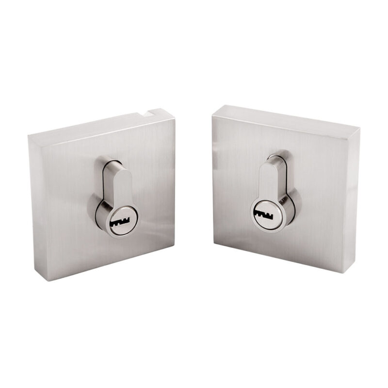 Cerradura de sobreponer Feiteli F1102 NG llave/llave con llave de puntos en hierro gris plateado