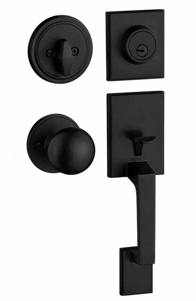 Cerradura residencial de gatillo con cerrojo Feiteli GT10 NG en zinc acabado negro mate